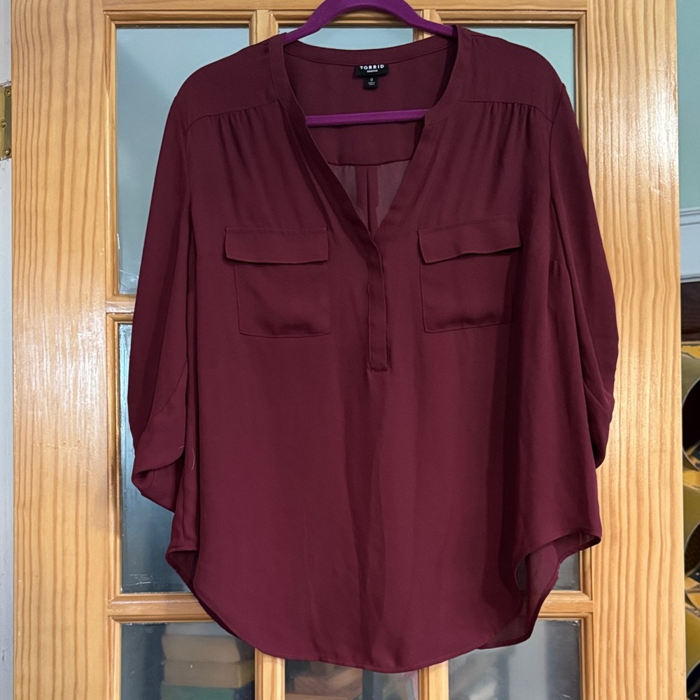 Torrid Deep Burgundy Blouse